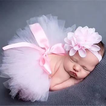 Naujagimio tutu sijonas kūdikių fotografijos, kostiumai baby girl gėlių ekrano užsklandą tutu sijonas nustatyti kūdikio tinklinio kamuolys suknelė naujagimio foto rekvizitai