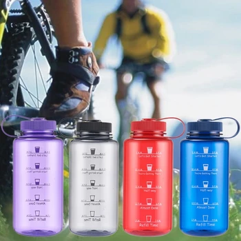 Sporto, Vandens Butelis Laiko Žymeklis Tracker Tikslas 32oz/1000ml Didelės Apimties Nešiojamų Gėrimo Butelis BPA Free