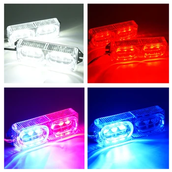 LYMOYO Motociklo Srauto RGB Spalvinga DRL LED Strobe Stabdžių Žibintas 6 LED 12v Flash Stop Žibintas Automobilį Policijos Įspėjimo Lemputė Dieną Uodegos Šviesos