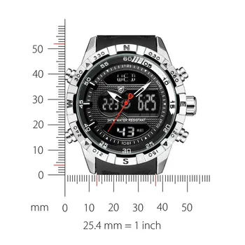 Hooktooth SHARK Sport Watch Vyrai Dvigubai Chronograph Judėjimas, Signalizacijos LCD Vyrų Laikrodis Atsparus Vandeniui 3ATM Juoda Chronometras /SH596