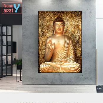 Aukso Budos Paveikslai Tapyba 1 vnt Didelio Dydžio Plakatas Atspausdintas Sienos paveiksl Budos Paveikslą už Kambarį Šiuolaikinio Namų Dekoro