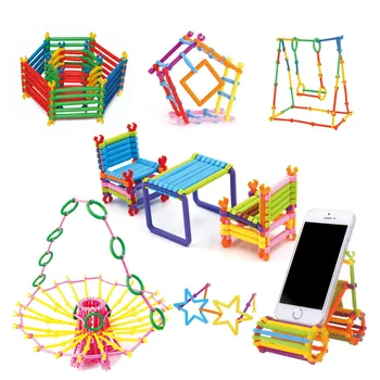 200Pcs Magic Smart Stick Blokai Plastiko Rašybos Montavimas Dėlionės, Žaislų, vaikų Darželis Kovoti Sujungimas Žaislas Vaikams Žaisti
