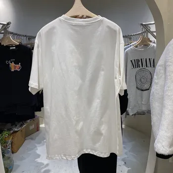 Yedinas Medvilnės White T-shirt Moterims, Y2k Viršuje Estetinės Harajuku Atspausdinta Marškinėliai Negabaritinių Vintage Marškinėliai korėjos Za Marškinėlius Juoda