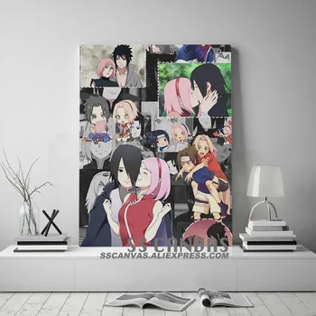 SASUKE ir SAKURA Anime Drobės Tapybos Dekoro Sienos Menas Nuotraukas Miegamųjų Namo Kambarį Apdaila Spaudinių Plakatas