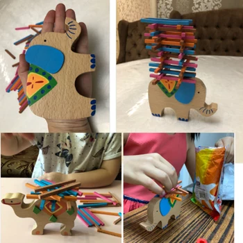 Žaislai Švietimo Dramblys Balansavimo Blokų, Mediniai Žaislai, Buko Medienos Pusiausvyrą Žaidimas Montessori Blokai Dovana Vaikui