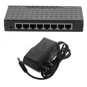 Nemokama pašto 8-Port RJ45 10/100/1000 Mbps Gigabit Ethernet Desktop MUMS Kištuką Įjunkite Tinklo