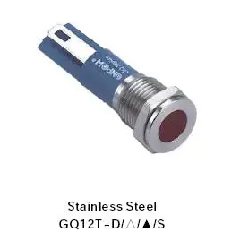 ONPOW 12mm Butas Dot apšviestas Nerūdijančio plieno Signalo lemputė, indikatorius, Metalo lemputė (GQ12T-D/R/6 V/S) CE,RoHS