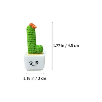 4Pcs Kūrybos Modeliavimas Kaktusas Formos Papuošalai Dekoratyvinis Bonsai Prop Ins Valentino Dovana Kaktusas Papuošalai (Žalia)