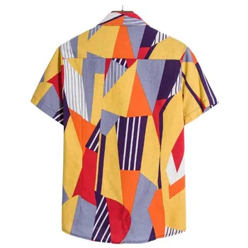 2020 metų Vasaros Vyrų Spausdinti Prarasti Trumpas Rankovės Atsitiktinis Mygtukai marškinėliai havajų marškinėliai camisa masculina streetwear chemise homme