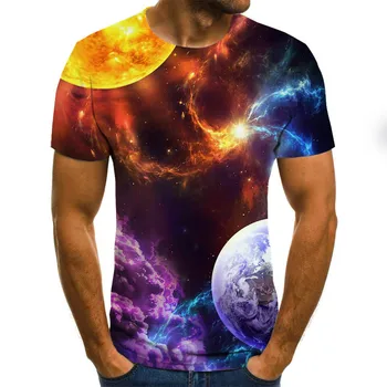 Gamta / Kraštovaizdžio medžių marškinėliai Vasaros Atsitiktinis Gamtos Peizažas Visiškai Spausdinti 3D T-shirt Cool Vyro Viršuje Tee 3d Spausdinti marškinėliai Vyrams