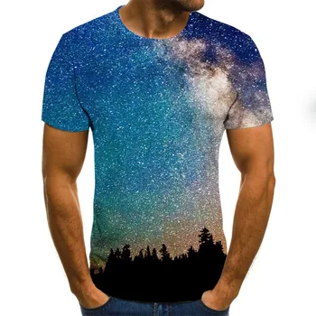 Gamta / Kraštovaizdžio medžių marškinėliai Vasaros Atsitiktinis Gamtos Peizažas Visiškai Spausdinti 3D T-shirt Cool Vyro Viršuje Tee 3d Spausdinti marškinėliai Vyrams