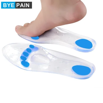 1Pair BYEPAIN Pėdų Masažas Silikono Vidpadžiai Padų Fascitas Avalynės Įdėklai Soft gel Arka parama Ortopedijos pėdų priežiūros