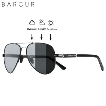 BARCUR Photochromic Poliarizuoti nuo Saulės akiniai, Akiniai nuo saulės Vyrams Žvejyba, Žygiai Akiniai Oculos Gafas De Sol