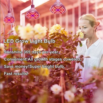Visą Spektrą Augalų Auga Led Šviesos 120W Lemputės, Lempos, apšvietimas, Sėklos Hidro Gėlių Šiltnamio efektą sukeliančių Daržovių Patalpų Sodo E27 Fito Growbox
