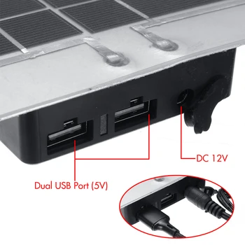 100W 12V/5V Dual USB Išėjimas, Saulės Skydelis Monokristalinius Saulės Elementų Ląstelių Modulis DC Automobilių, Jachtų, Šviesos, Lauko Baterijos Kroviklis