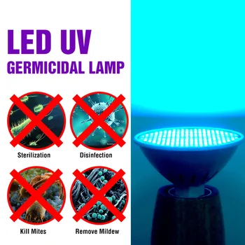 E27 Baktericidiniu UV Šviesos diodų (Led) 254nm Ultravioletinė Lempa 25W LED 35W 50W Dezinfekuoti Bakterijų Dėmesio Lemputė 220V 110V Sterilizer Šviesos