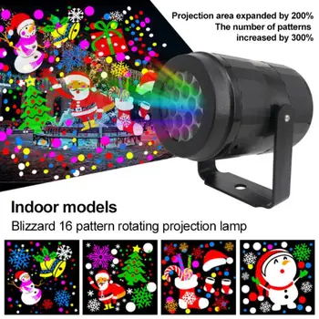 Kalėdų Projektoriaus Lempa 16 Nuotrauką Kalėdos Super Šviesus Modelis Automatinis Patalpų Projekcija Lempos Apdaila Žibintai