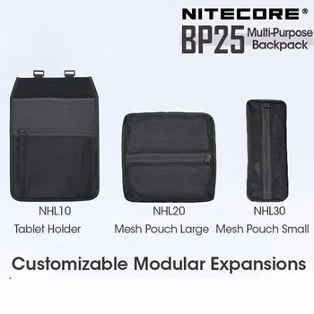 Didmeninė NITECORE BP25 Lauko Multi-purpose Dėvėti-įrodymas, Nailono Įrankių Krepšys, Kuprinė 25L 4 Pusėje MOLLE Sistemos Moduliai, Pavarų Įranga