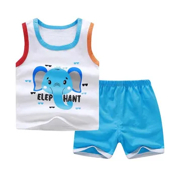 Kūdikių vasaros drabužių rinkiniai 0-6T berniukų marškinėliai+šortai 2vnt/set girls cartoon liemenė kūdikiui grynos medvilnės kostiumas nauji vaikiški drabužiai rinkiniai