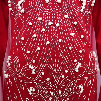Naktinis Klubas Suknelė Elegantiškas Karoliukai Šifono ilgomis Rankovėmis Diamond Bodycon Šalis Suknelės su Skara Skraiste Afrikos Tradicinių Drabužių