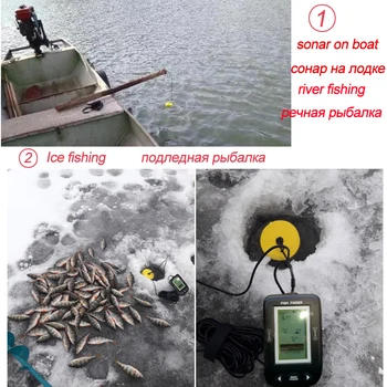 Erchang XF02 Žuvų Ieškiklis 100M Nešiojamų Echolotai LCD Ekranas Aido geresnį Signalo Rele Jutiklis Echolotai Povandeninių Karpių Žvejyba