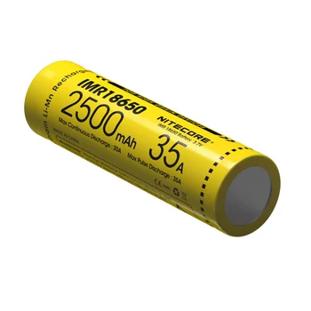 NITECORE IMR18650 2500mAh 35A 3.7 V, Li-ion Saugomų Įkrovimo Baterija (akumuliatorius aukštų eksploatacinių parametrų už vaping prietaisų VAPERS(1pc/Flat Top)