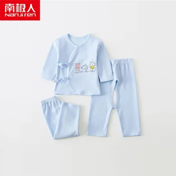 Nanjiren 0-3 mėnesių kūdikiui kostiumas vienuolis drabužiai vyrams ir moterims kūdikio medvilnės apatiniai trijų dalių ilgomis rankovėmis vienuolis drabužiai