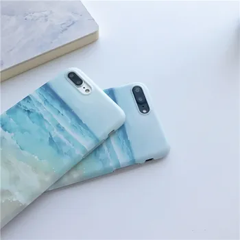 Mėlynos Jūros Bangos paplūdimyje dažytos TPU case for iphone 7 7Plus Vandenyno TPU Case For iphone X 6, 6s 6plus 6splus 8 8plus galinį dangtelį
