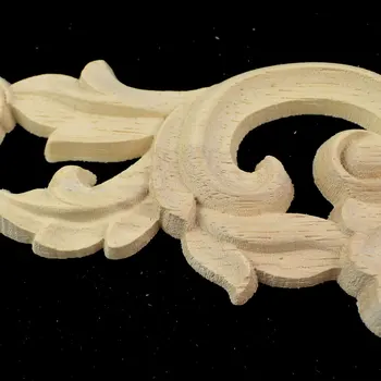 Stačiakampis Woodcarving Decal Medienos Appliques Raižyti Miniatiūros Medinės Statulėlės Amatų Baldai Langą Senovinių Namų Dekoro