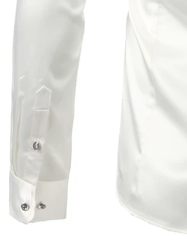 Vyriški Satino Prabangos Suknelė Marškiniai 2020 Prekės ilgomis Rankovėmis Sklandžiai Raukšlių Nemokamai Smokingas Marškinėliai Vyrams Vestuves Šokių Prom Chemise 3XL