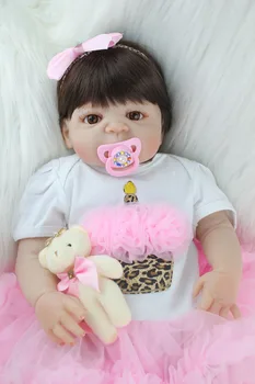 BZDOLL 55cm Full Silikono Reborn Baby Girl, Kaip Realus Lėlės, Žaislai, Naujagimių Princesė Bamblys Kūdikių Lėlės Puikus Gimtadienio Dovana
