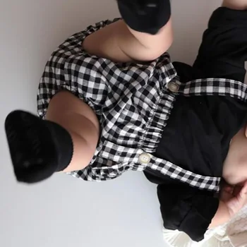 MILANCEL 2020 newborm kūdikių drabužiai rudens kūdikių, mergaičių drabužiai nustatyti juoda palaidinė ir pledas pp šortai 2vnt baby set