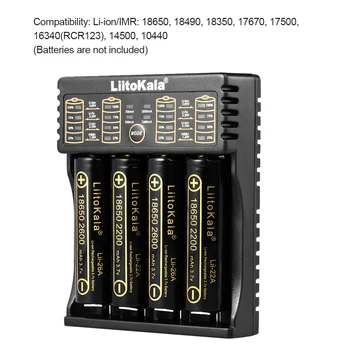 2vnt/daug LiitoKala Lii-402 Smart Baterijos Kroviklis 1.2 V, 3,7 V 3.2 V 3.85 V AA/AAA dėl 18650 18490 18350 17670 17500 14500 10440 #xj30