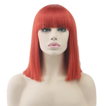 Soowee 8 Spalvų Tiesiai Trumpas Sintetinių Plaukų Perukai Juoda Pilka Raudona Šalies Hairpieces Šilumos Varža Pluošto Cosplay Perukas Moterims