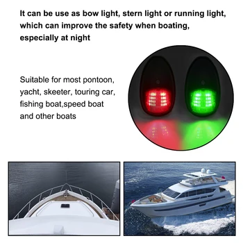 2vnt/Komplektas Borto Uosto Šviesos 10V-30 V Jūrų Jachta Sunkvežimių Priekabos Van Signalas Įspėjimo Lemputė LED Šviesos Navigacijos