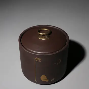Yixing Zisha Arbatos Filtras Keramikos Uždaromos Caddy Buitinių Arbatos Laikymo Indelį Kavos Konteineris Raudonos Molio Arbatos Dėžutė Skardines Arbatos