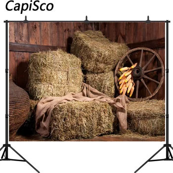 Capisco Farm Barn Haystacks kukurūzų Interjero Scena Kūdikių Fotografija Tapetai Individualų Fotografijos Backdrops fotostudija