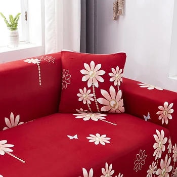 Gėlių Spausdinimo Stilius L Formos, sofos padengti Elastinga Ruožas Sofa Apima Universaliųjų Spalvinga Kampe Slipcover už Kambarį