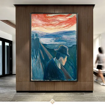 Dailininko Edvard Munch Klasikinį Meną Nevilties Drobė Spausdina Tapyba, Plakatas Sienos Nuotraukas Kambarį Namų Dekoro Nemokamas Pristatymas