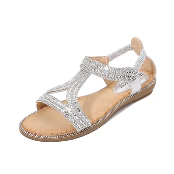 =Mados off white Moterų Sandalai 2020 Komfortą Paplūdimio Ponios Vaikščiojimo Batai SummerPlatform Sandalas kristalų shoeswoman