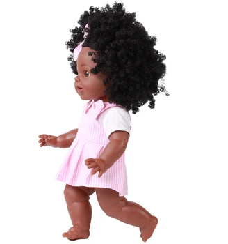 35CM Afrikos Juodieji Rankų darbo Lėlės Silikono Vinilo Žavinga Gyvas Kūdikis Reborn Baby Doll Vaikams, Žaislai, Dovanos, Berniukas, Mergaitė