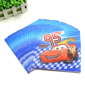 60Pcs/Daug Pop Disney Cars Popieriniai Puodeliai+Plokštės+Servetėlė Vaiko Gimtadienio Dekoravimas Žaibas McQueen Vienkartiniai Indai, Tiekimas