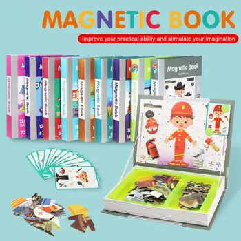 Karšto 10 Stilius, Vaikų Protingas Magnetinis Knygų 3D Galvosūkiai, Dėlionės Smegenų Mokymo Žaidimas Švietimo Žaislai Vaikams Kalėdų Dovana