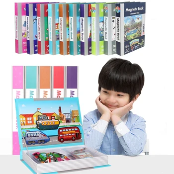 Karšto 10 Stilius, Vaikų Protingas Magnetinis Knygų 3D Galvosūkiai, Dėlionės Smegenų Mokymo Žaidimas Švietimo Žaislai Vaikams Kalėdų Dovana