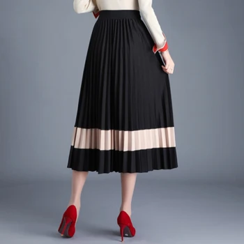 Aukštas Liemuo Ilgas, Maxi Sijonai Moterims, Plisuotos Faldas Mujer Moda Atsitiktinis Falda Mujer Korėjos Stiliaus Sijonas Jupe Femme 2020 M.