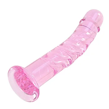 Naujas Rožinės Spalvos Stiklo Dildo Grožio Suaugusiųjų Sekso Žaislai Moteris Analinis Kaištis Stiklo Varpos Vibratorių Moterų Masturbator G Spot Stimulato