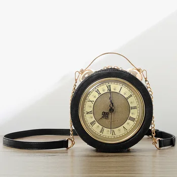 Naujas Nešiojamas Krepšys Laikrodis Maišelį Asmenybės Grandinės Maži, Apvalūs Laikrodžio Formos Forma De Reloj Redondo Cadena Personalizada