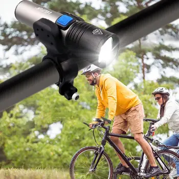 USB Įkrovimo dviračių šviesos LED Žibintuvėlis ZOOM Fakelas Zoomable Žibintuvėlis Kempingas Dviračio lempa + Su integruota baterija