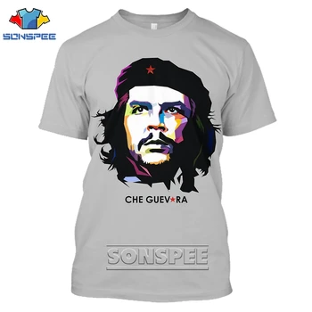 SONSPEE Kubos Revoliucijos Lyderis Che Guevaros 3d Print t shirt Streetwear Juokinga Vyrų T-shirt Mados Atsitiktinis Homme Tee Marškinėliai Viršų