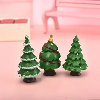 6 Vnt./set Miniatiūriniai Mielas Linksmų Kalėdų Eglučių Papuošalai, Terariumai Priedai Pasakų Sodo Figūrėlės Doll House Dekoro